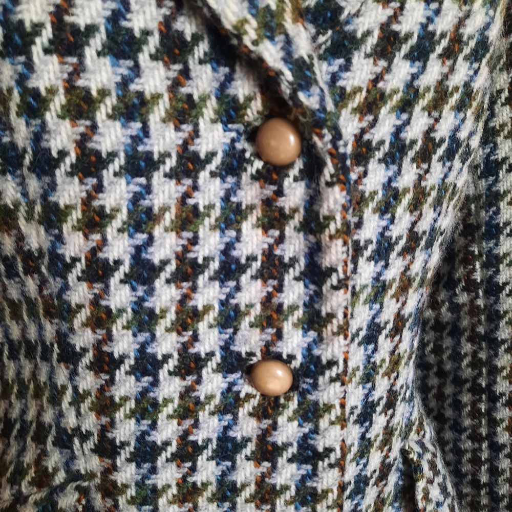 Vintage Houndstooth Pattern Fitted Jacket - image 6